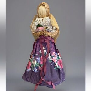 Vintage Handmade Corn Husk Doll Folk Art